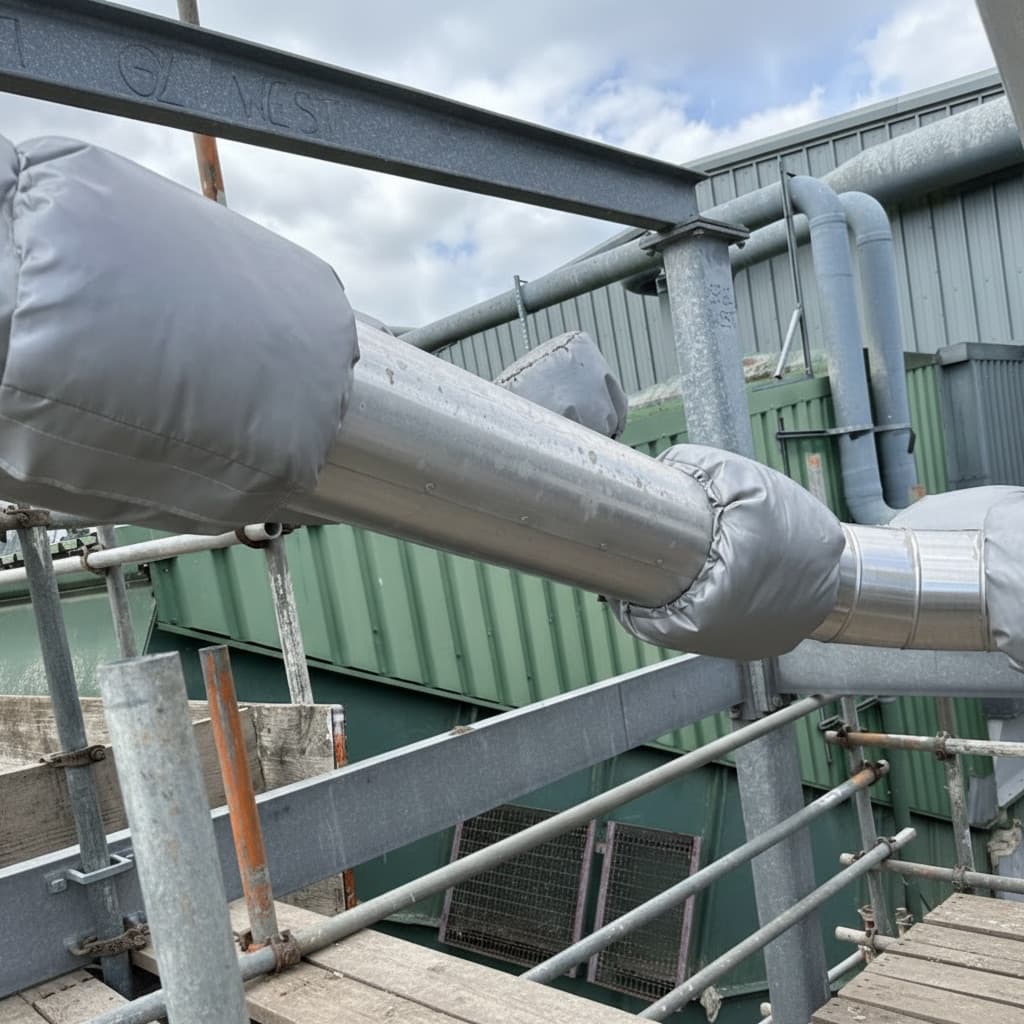 Removable insulation jackets fitted to outdoor pipework